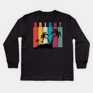 Bright with colors palm trees Kids Long Sleeve T-Shirt